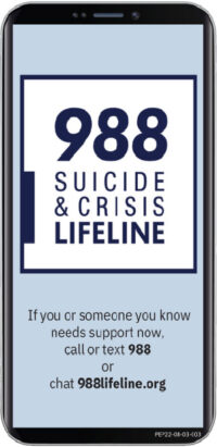 text or call 988 suicide and crisis lifeline